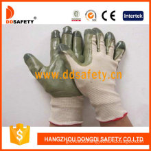 Beige Nylon with Green Nitrile Glove-Dnn510